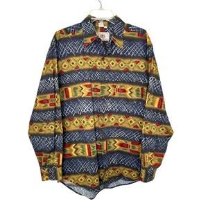 The Territory Ahead Mens Shirt Large Aztec Southwest Long Sleeve Button Front